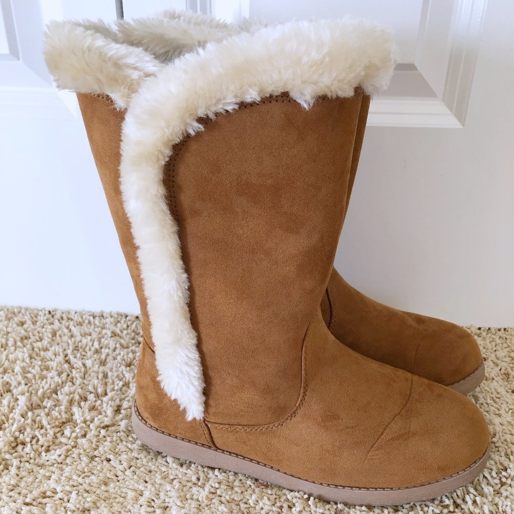 Cat & Jack Tan Faux Fur Boots